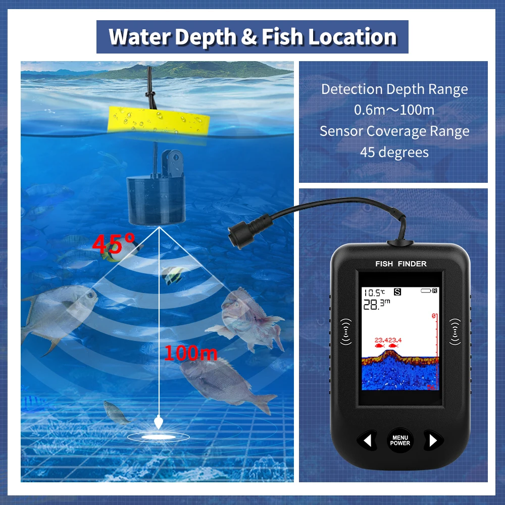 Erchang XF03 Fish Finders 45 D - Fishing Depth Finder 评论和价格