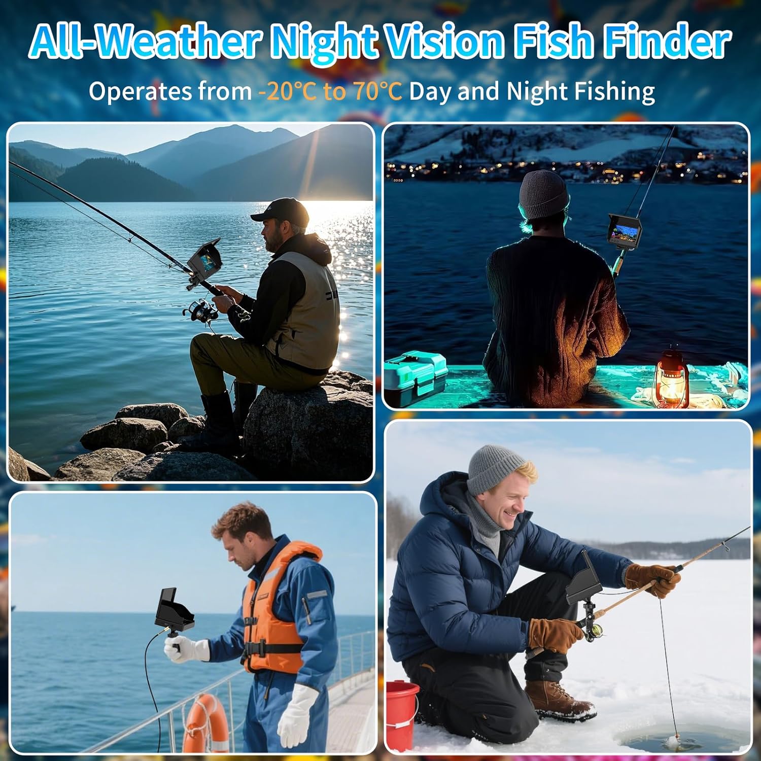 Portable Fish Depth Finder Wat - Fishing Depth Finder 评论和价格